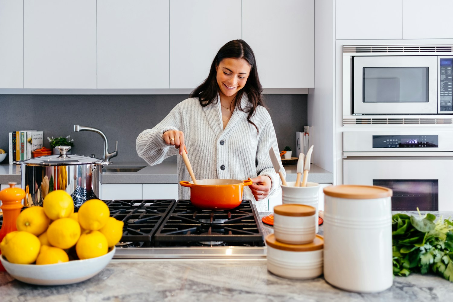 Warm contemporary kitchen made for everyday cooking